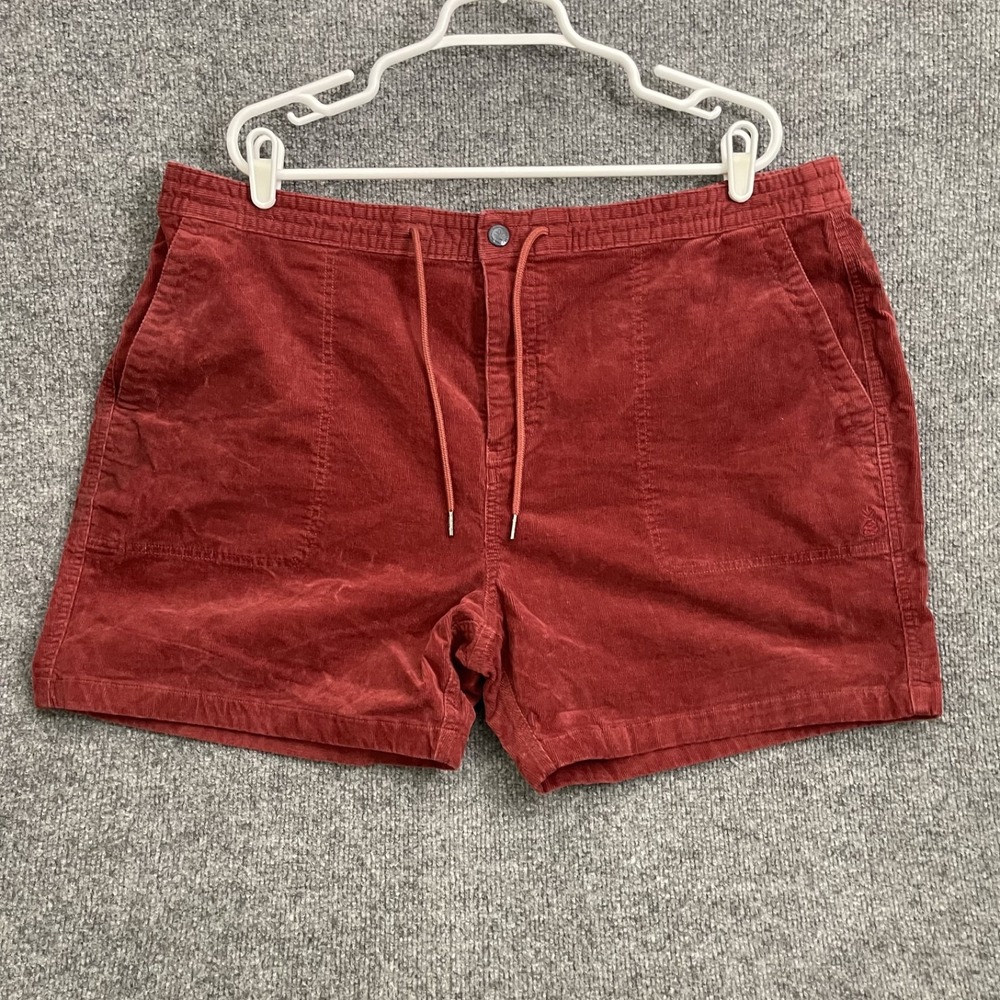 Chubbies Corduroy Shorts Mens 2XL Red  5.5" Elastic Drawstring